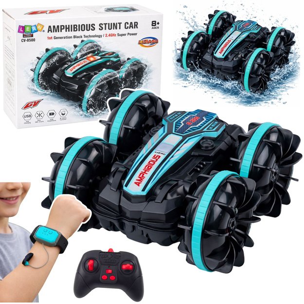 Super RC automobilis 4x4 amfibija su 360 laipsnių valdymu