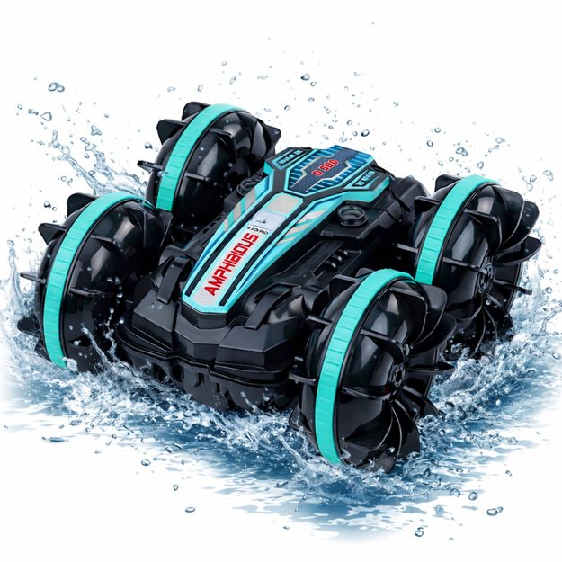 Super RC automobilis 4x4 amfibija su 360 laipsnių valdymu 4