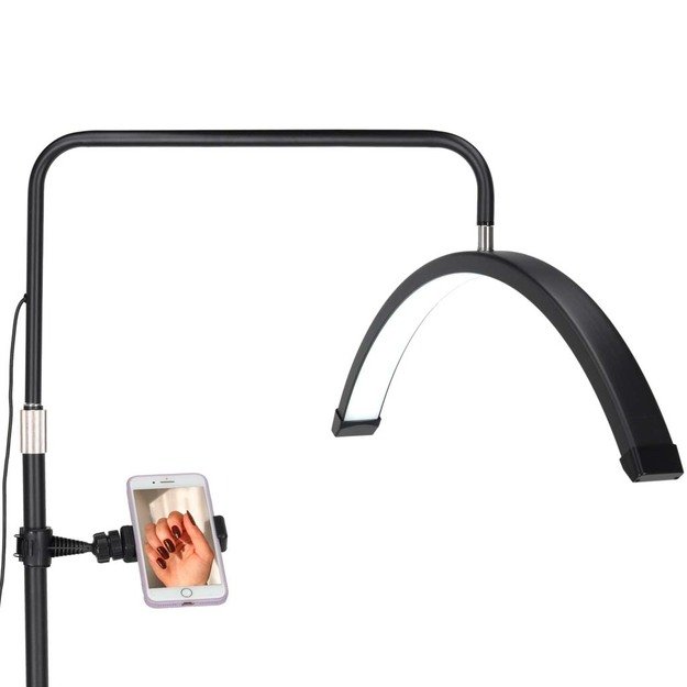 Blakstienų priauginimo lempa LED 36W reguliuojama kosmetikos be &scaron;e&scaron;ėlių lanko juoda 3