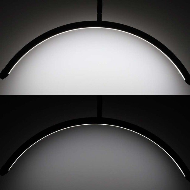 Blakstienų priauginimo lempa LED 36W reguliuojama kosmetikos be &scaron;e&scaron;ėlių lanko juoda 12