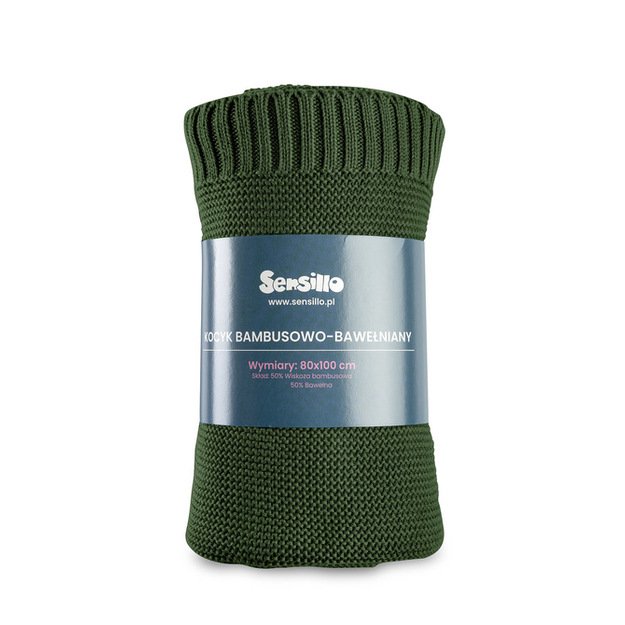 Bambuko ir medvilnės antklodė – BOTTLE GREEN 3