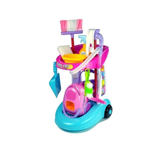 Cleaning Set on a Cart with a Vacuum Cleaner 1