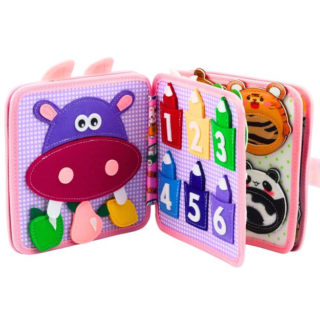 3D Felt Sensory Educational Book Pink Bunny 1