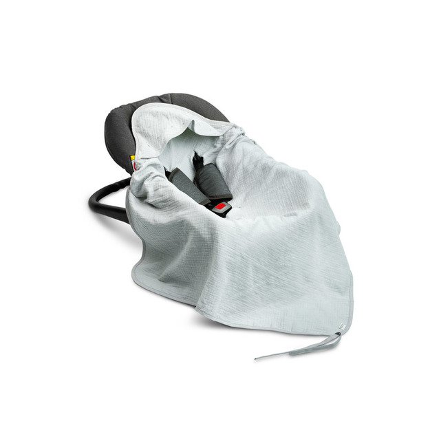 Automobilinės kėdutės vystymo antklodė, pilka, 75x75 cm 2