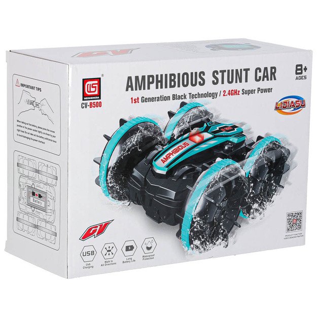 Nuotolinio valdymo automobilis amfibija, valdomas gestais 4x4 360 2.4GHz 3.7V 12