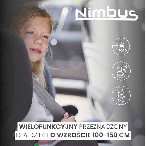 NIMBUS AUTOMOBILIŲ SĖDIMENĖ I DIDŽIO 4-12 GRAFITAS (100-150cm) 20