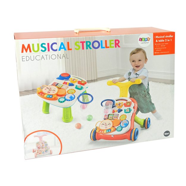 Interactive Pusher Walker Table 2in1 Pink