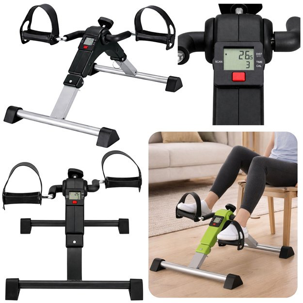 Mini Exercise Bike Rotor Rehabilitation 2 in 1 With LCD Counter Black