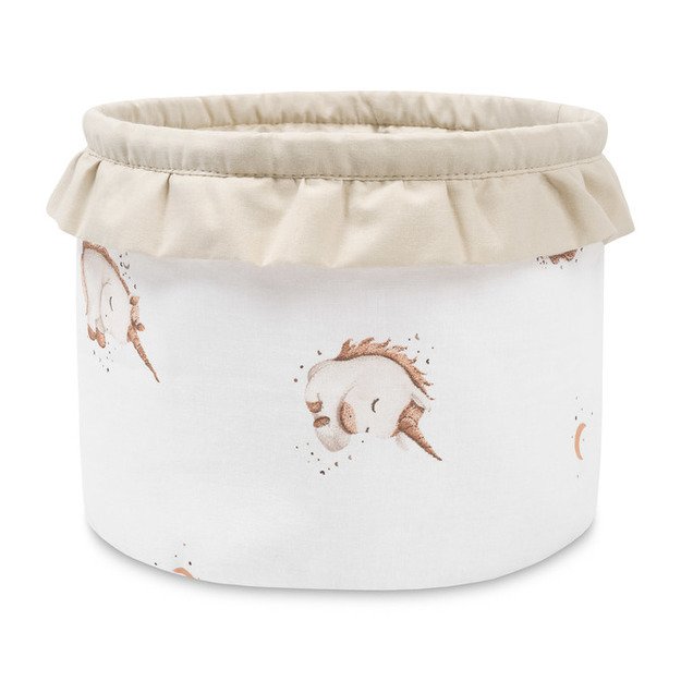BASKET FOR TOYS UNICORN BEIGE S