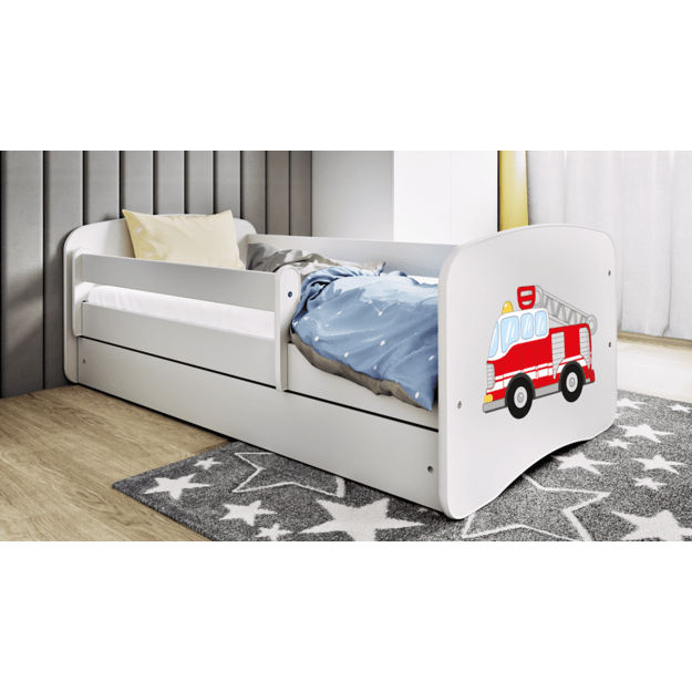 Łóżko Babydreams białe straż pożarna bez szuflady bez materaca 160/70