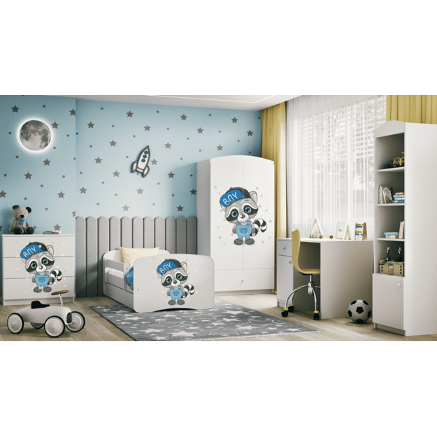 Bed babydreams white raccoon with drawer without mattress 180/80 4