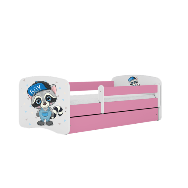 Bed babydreams pink raccoon with drawer with mattress 180/80