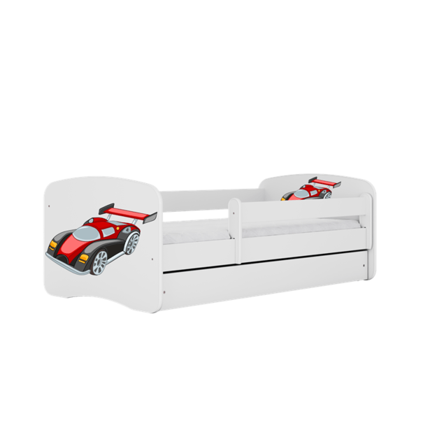 Bed babydreams white racing car without drawer without mattress 160/80