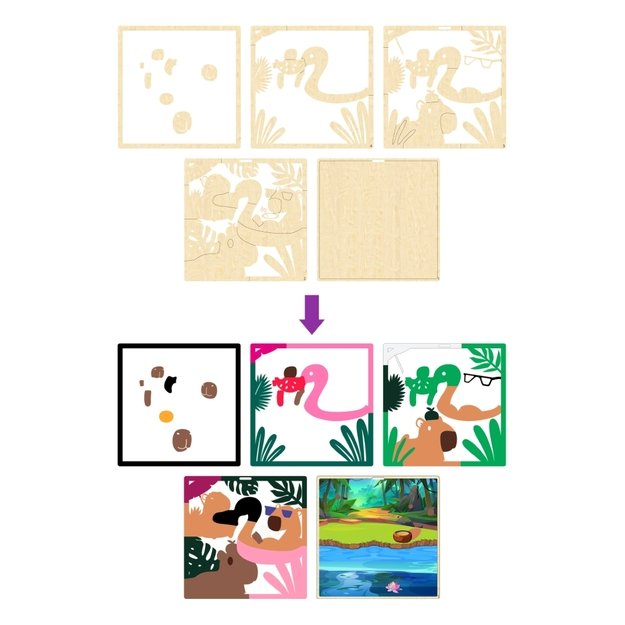 Splat Planet medinis 3D spalvinimo paveikslas, Kapibara