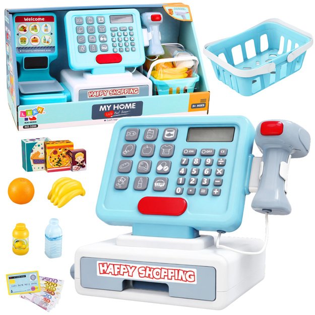 Interaktyvus kasos aparato skaitytuvas Krepšelis Maisto produktai Šviesos Garsai