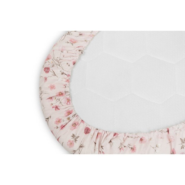 STROLLER BEDSHEET COTTON BLOOM PINK 35X75