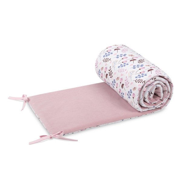 CRIB BUMPER VELVET TWIGS PINK