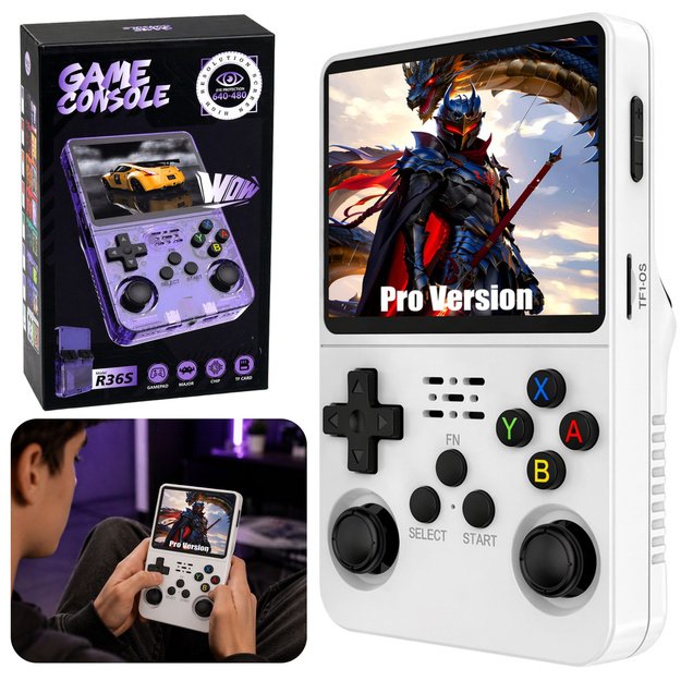 Mini R36S Portable Retro Gaming Console 21,000 IPS 3.5 Inch White