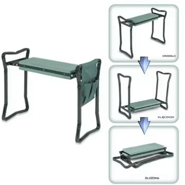 Garden Kneeler Stool Folding Chair With Toolbox 3in1