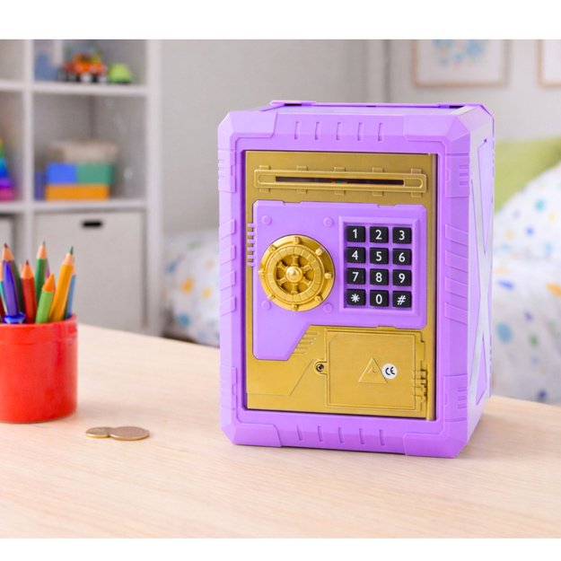 Safe Electronic Piggy Bank with PIN Code for Children Purple