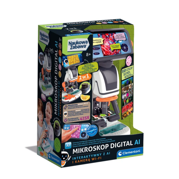 Scientific Fun Interactive Digital Microscope with AI and Wi-Fi Camera Clementoni 50406