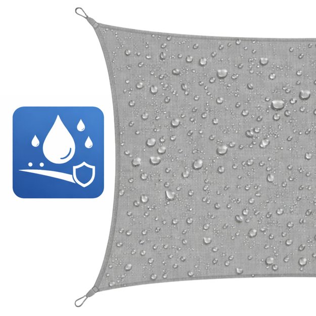 Rectangular Garden Sun Shade Sail, Waterproof, Gray, 300x400 cm