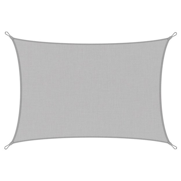 Rectangular Garden Sun Shade Sail, Waterproof, Gray, 300x400 cm