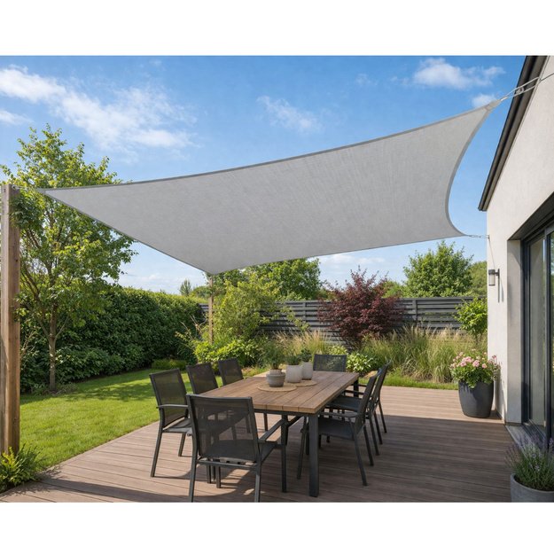 Rectangular Garden Sun Shade Sail, Waterproof, Gray, 300x400 cm