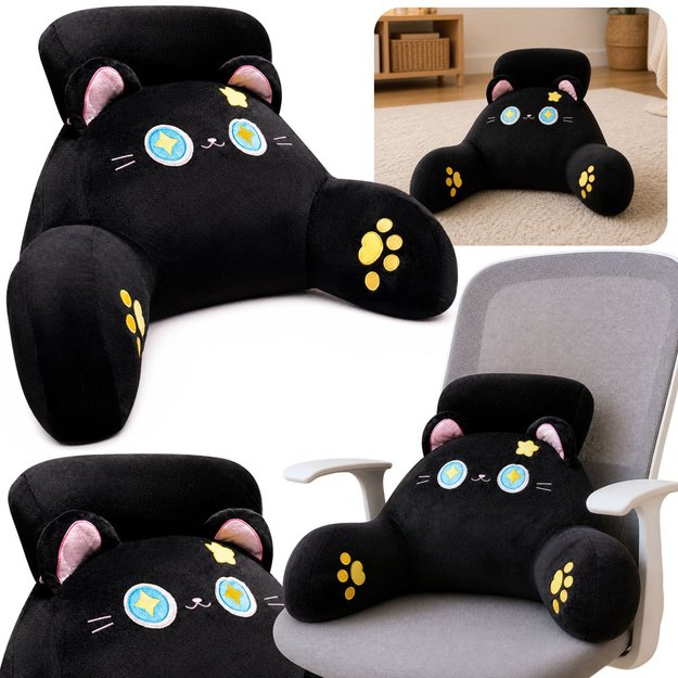 Backrest Armchair Back Support for Armchair Bed Cat Black 60 x 40 cm