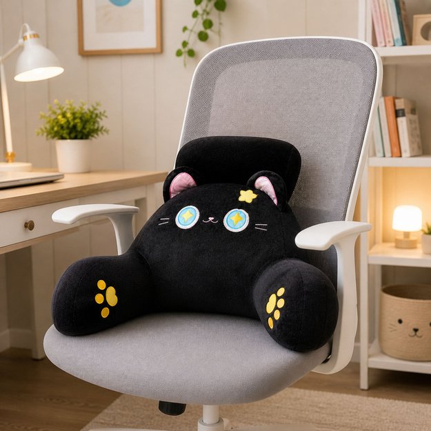 Backrest Armchair Back Support for Armchair Bed Cat Black 60 x 40 cm