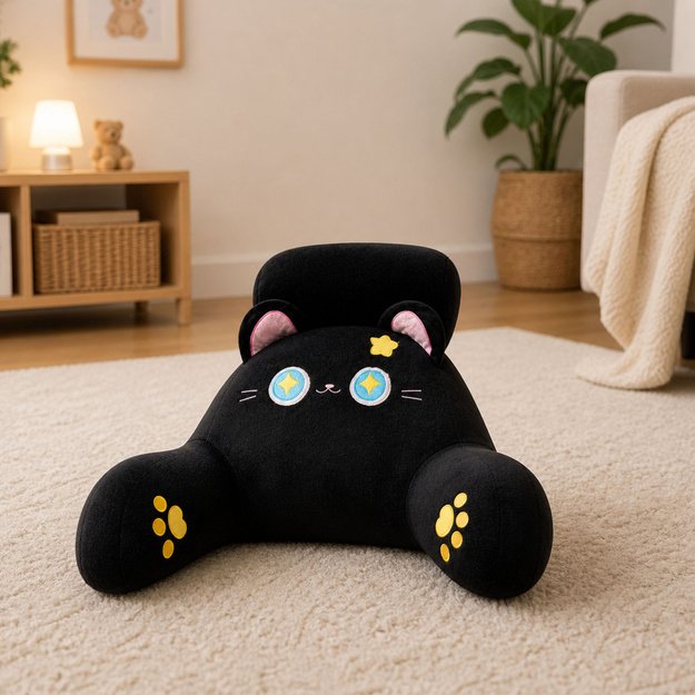 Backrest Armchair Back Support for Armchair Bed Cat Black 60 x 40 cm