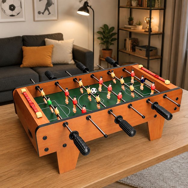 Table Football Arcade Game Mini Wooden Game Table 50x25 cm