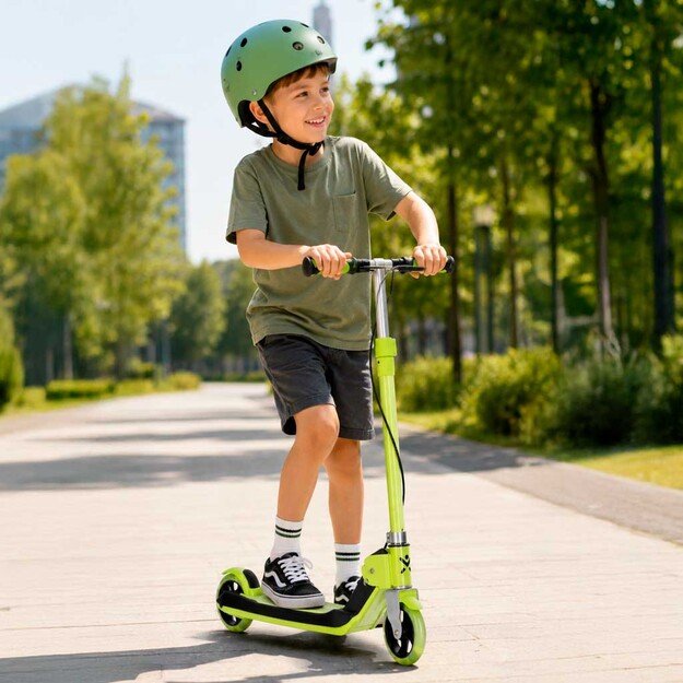 Hulajnoga dla dzieci TRIKE FIX dwukołowa LED składana podw&oacute;jne hamulce neon zielony