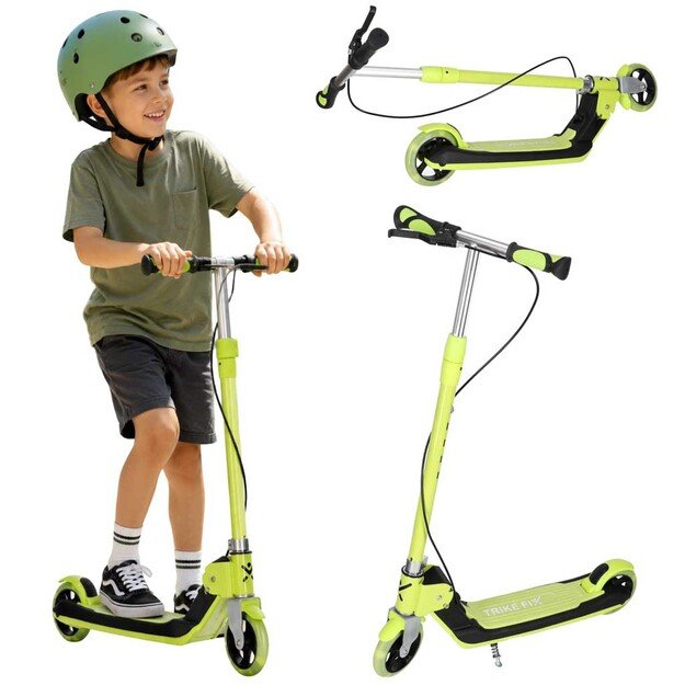 Hulajnoga dla dzieci TRIKE FIX dwukołowa LED składana podw&oacute;jne hamulce neon zielony