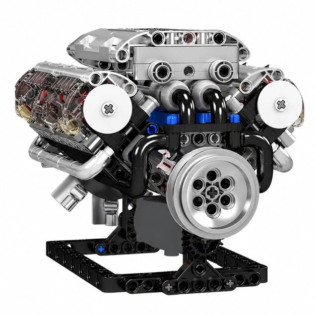 Construction Blocks V8 Engine Mechanical Model Moving Pistons 552 pcs.