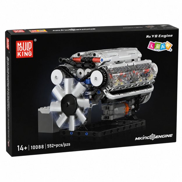 Construction Blocks V8 Engine Mechanical Model Moving Pistons 552 pcs.