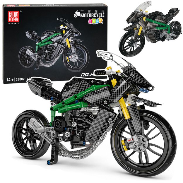 Construction Bricks Racing Motorcycle Sports Black 656 pcs.