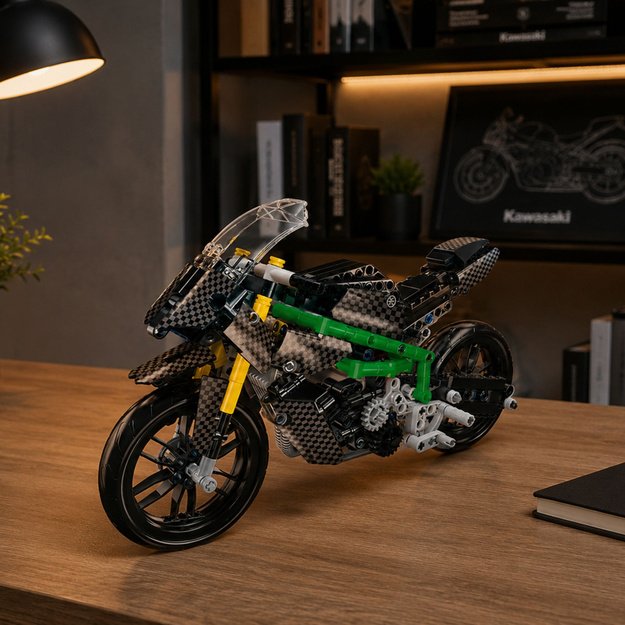 Construction Bricks Racing Motorcycle Sports Black 656 pcs.