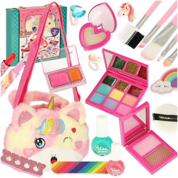 Kosmetyki do makijażu make up lakiery torebka zestaw 21 element&oacute;w