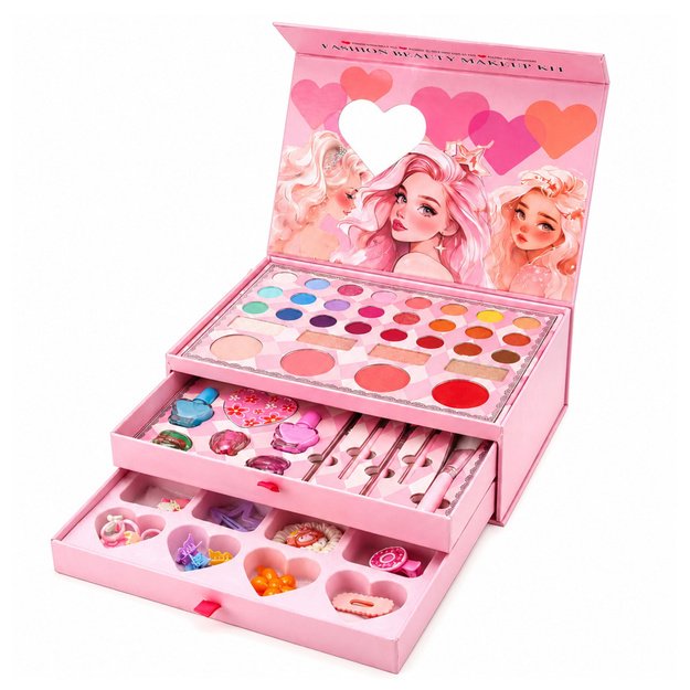 Makeup Cosmetics Case Set for Children Pink Box