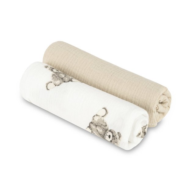 DIAPER CRUSHED MUSLIN 60X75 2-PACK TEDDY BEIGE
