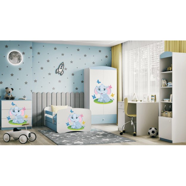 Babydreams mėlynojo dramblio lova be stalčiaus kokoso čiužinio 160/80 5
