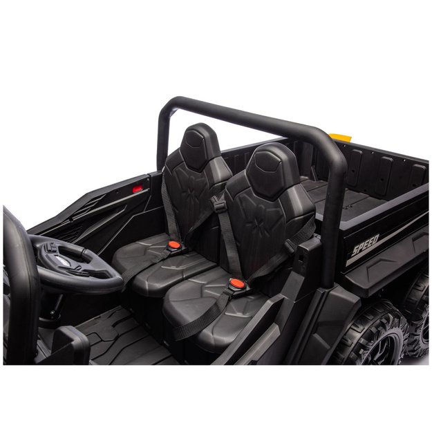 Baterijomis varoma transporto priemonė, 6 ratai, XB-1038A, 4x4, 24V, juoda
