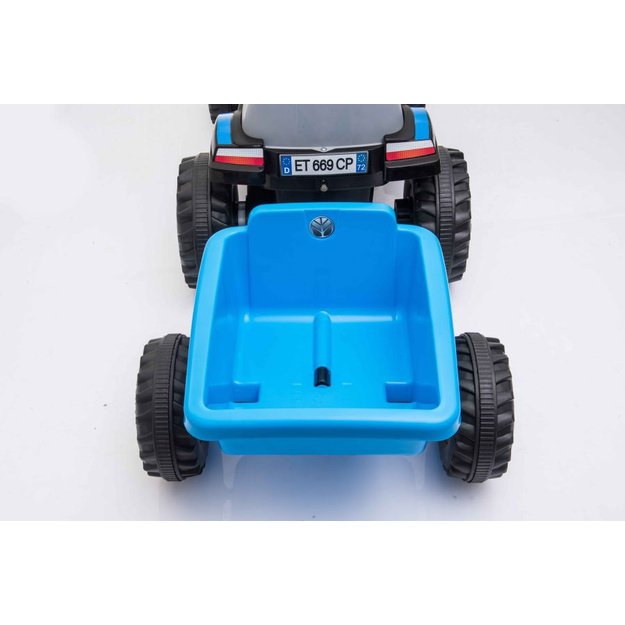Electric Tractor with Trailer A009 Blue