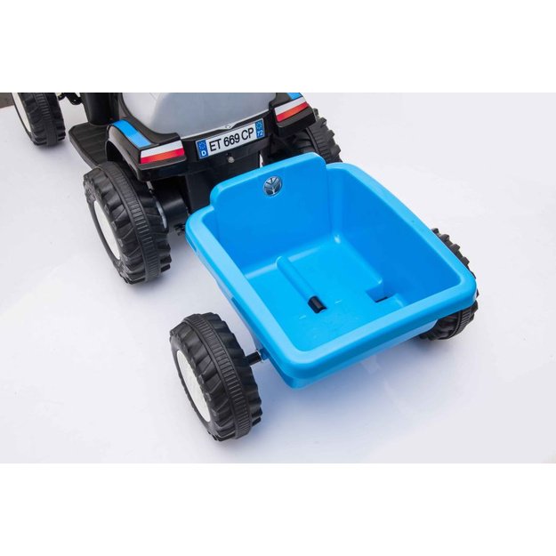 Electric Tractor with Trailer A009 Blue