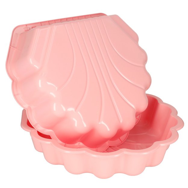 Uždara dviguba smėlio dėžė–baseinas „Shell Twins“ 2 viename, 160 × 87,5 × 19,5 cm, rožinė