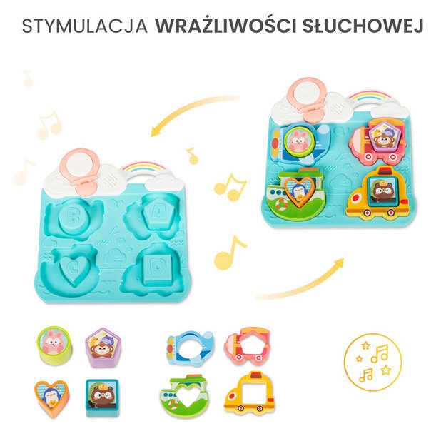 EDUCATIONAL TOY - VEHICLES AND SHAPES PUZZLE BLUE