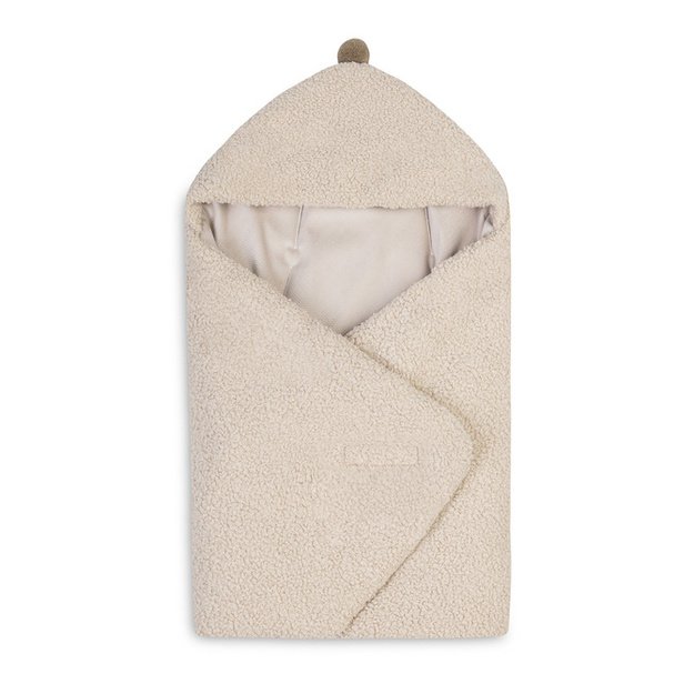 CAR SEAT SWADDLE BLANKET BOUCLE 75X75 LIGHT BEIGE