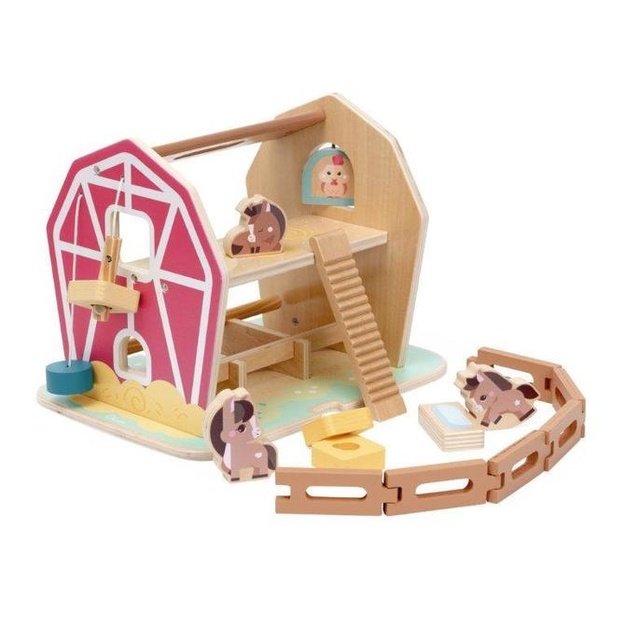 180028 WOODEN FARM WITH PONY
