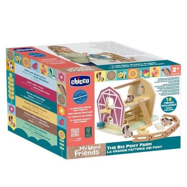 180028 WOODEN FARM WITH PONY